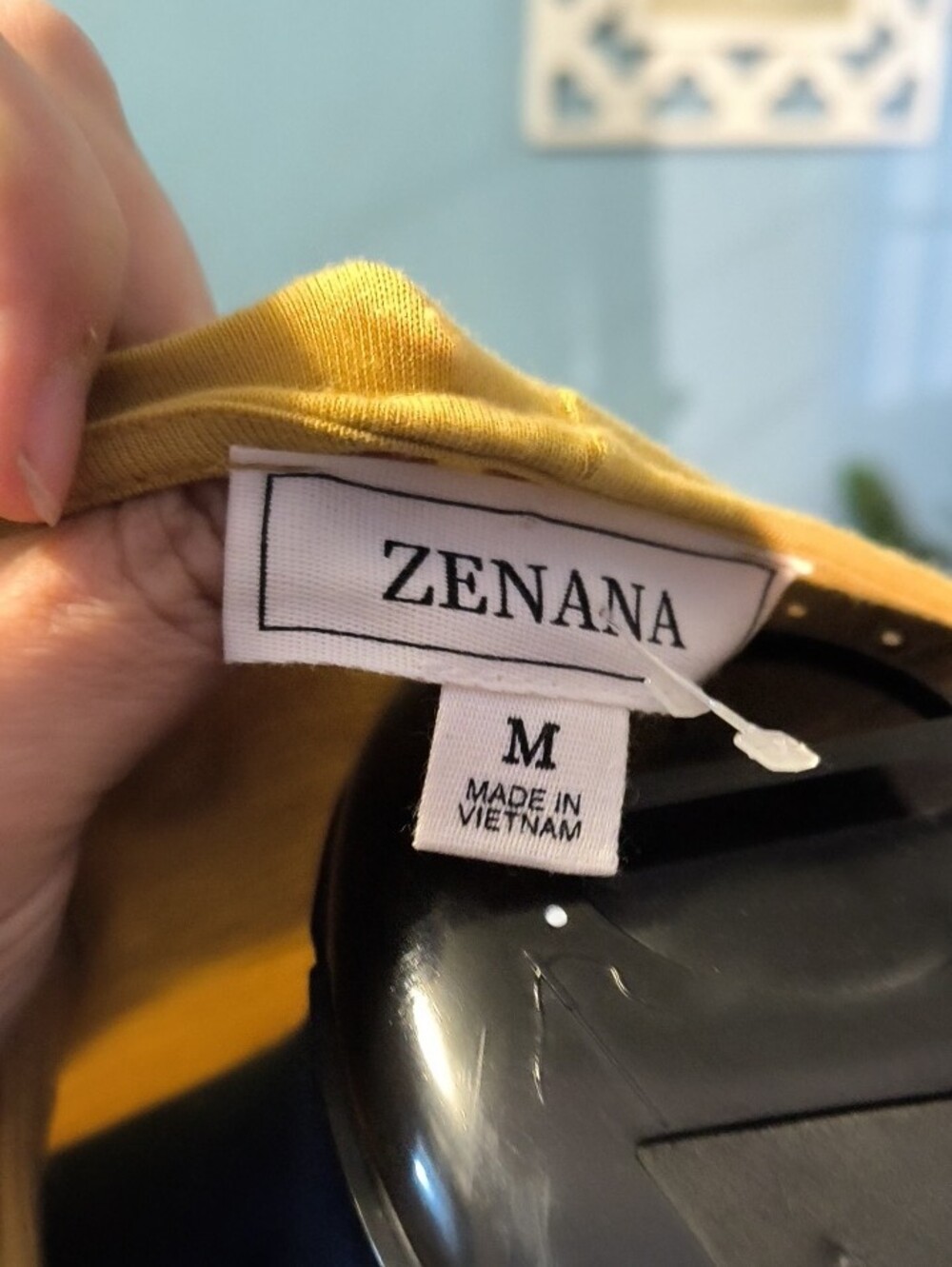 Zenana Women’s Mustard Yellow Long Sleeve Tie-Sleeve Top - Picture 7 of 10